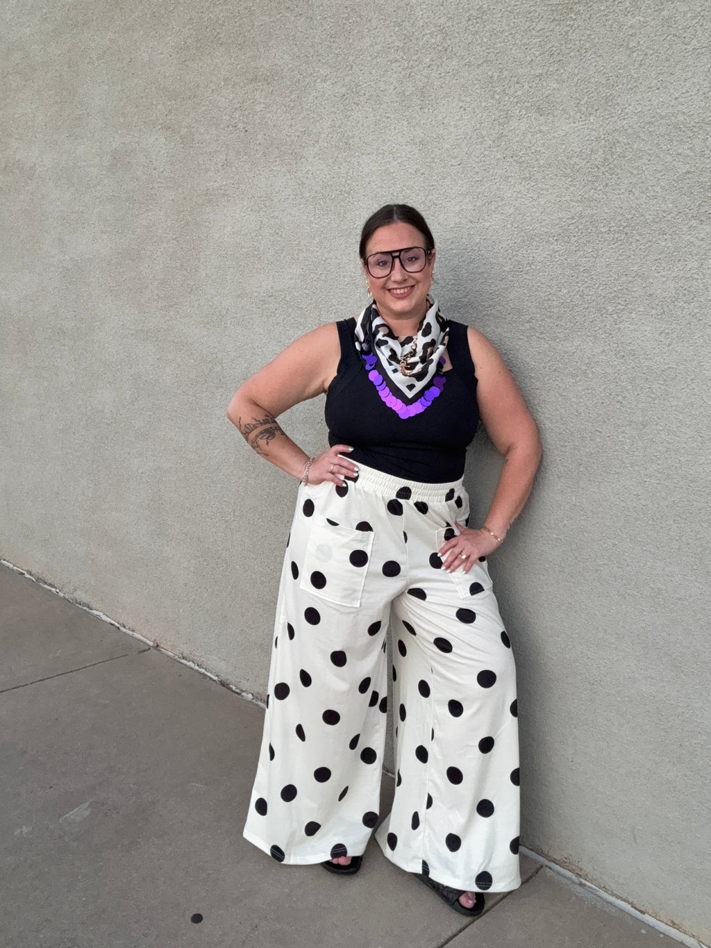 Polka Dot Wide Leg Pant