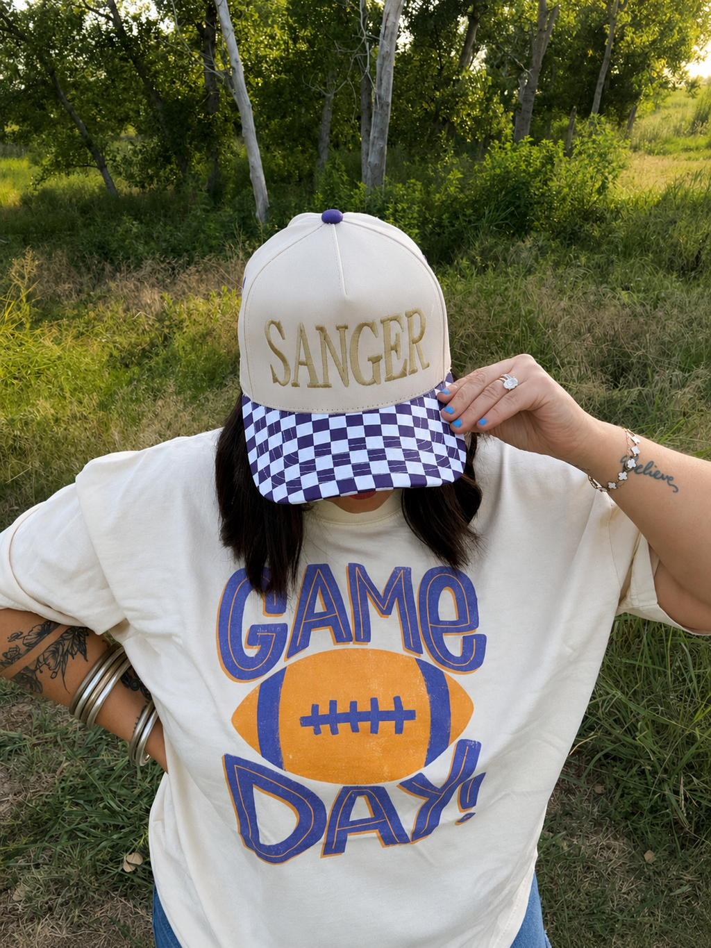 Checkered Trucker Hat
